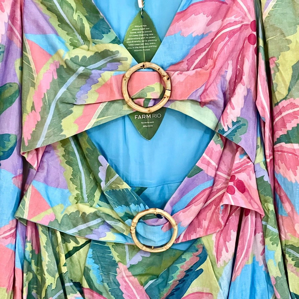 πΊπHPππΊ NWT Farm Rio Beach Vibe Mini Dress - Picture 13 of 16